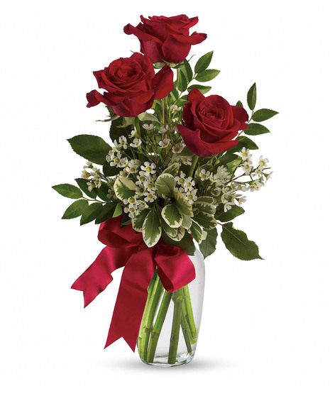 Thoughts of You Bouquet with Red Roses